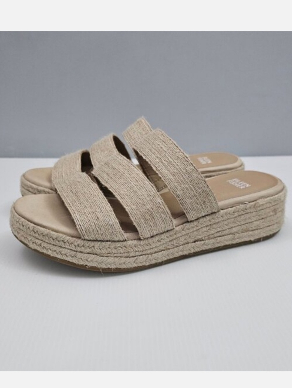 Eileen Fisher Mayla Espadrille Slide Sandal Womens 9 Jute Platform Summer